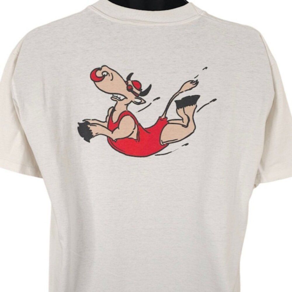 Vintage Swimming Cow T Shirt Mens Size XL White 90s Missouri Valley Masters USA